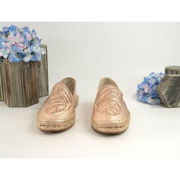 Sophia Webster Rose Gold Leather Butterfly Flats - Picture 2 of 8